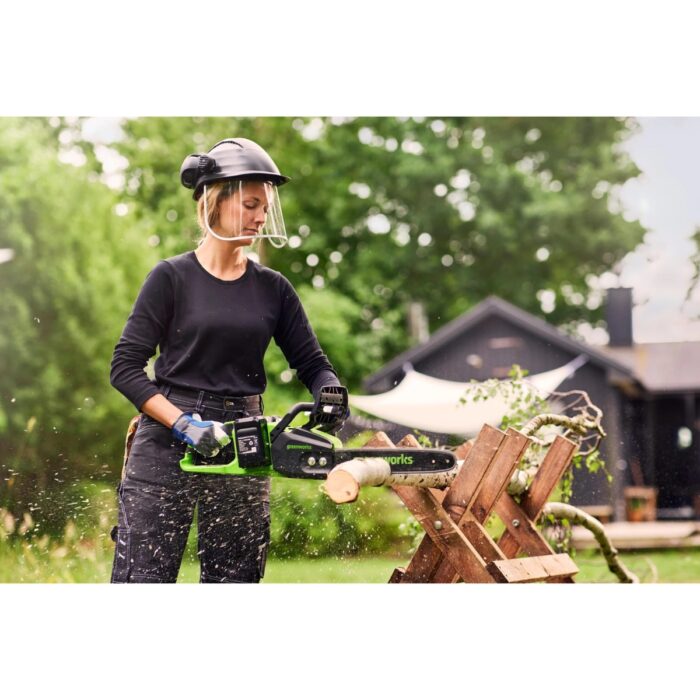 MOTOSIERRA A LITIO GREENWORKS 16", INCLUYE KIT CON 2 BATERIAS  1 CARGADOR DOBLE - Imagen 3
