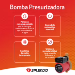 BOMBA RECIRCULADORA PRESURIZADORA 120W SPLENDID - Imagen 6