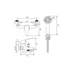 KIT MONOMANDO TINA DUCHA ZAMAK ESTANDAR HOFFENS - Imagen 5