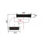 MANGUITO RIGIDO WC EXCENTRICO 90 mm C/JUNTA Y ADAP A 110 mm HOFFENS - Imagen 2